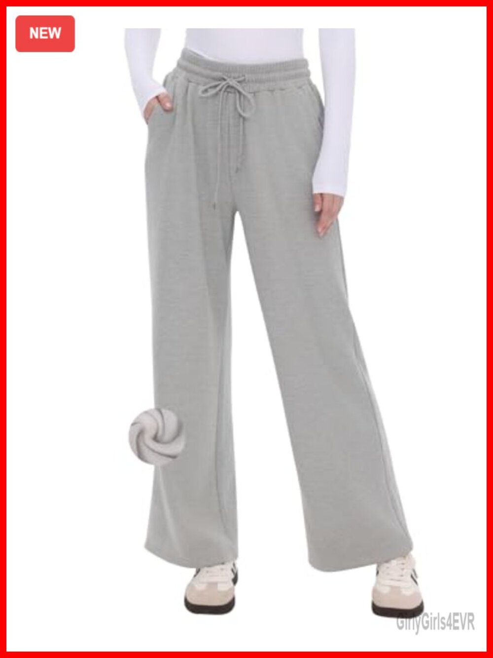Fleece Lined Wide Leg Sweatpants High Waisted Thermal Winter Pants
